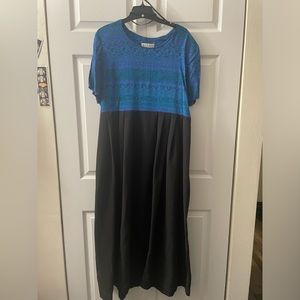 Alexis black and blue printed dress